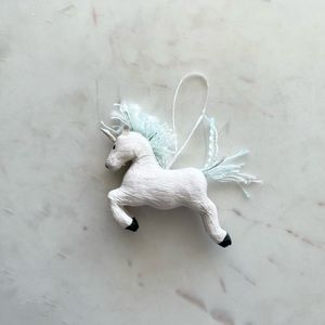 Christmas ornament unicorn white & blue holiday home decor